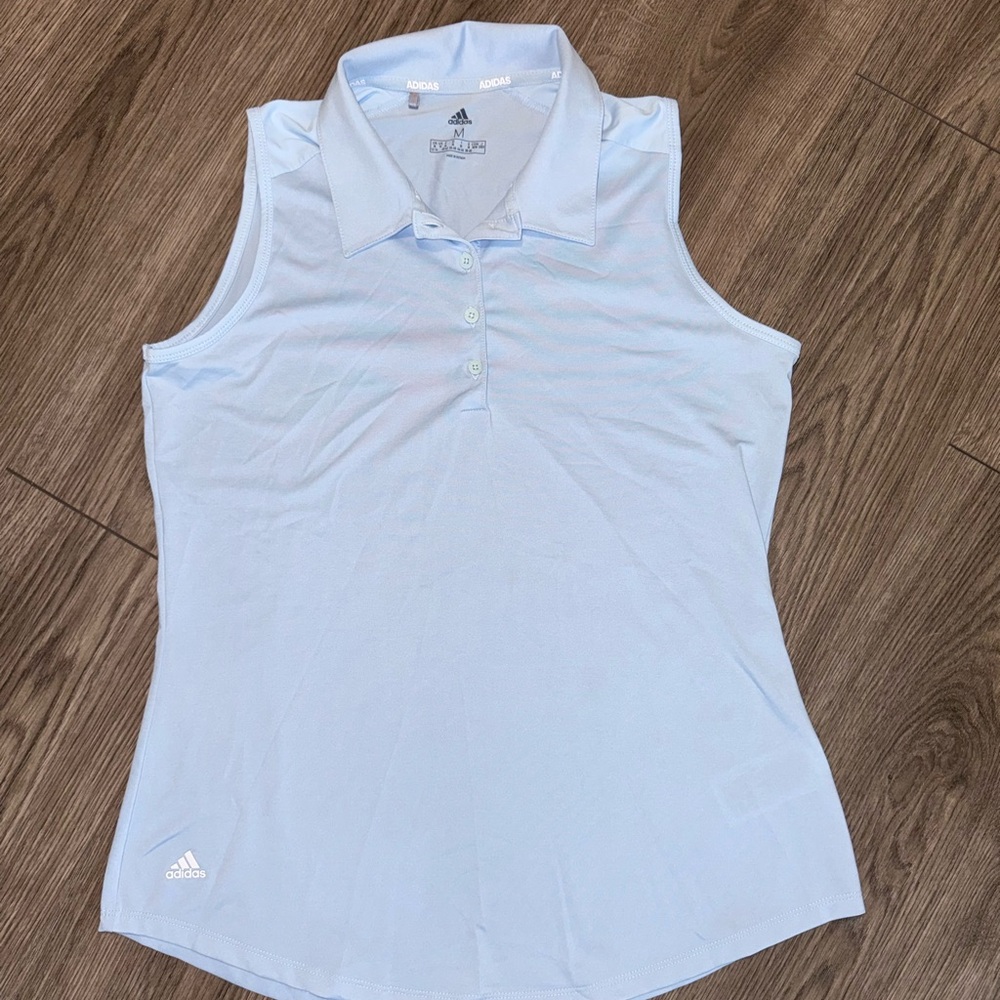 Adidas Women's Light Blue Ultimate365 Sleeveless Polo